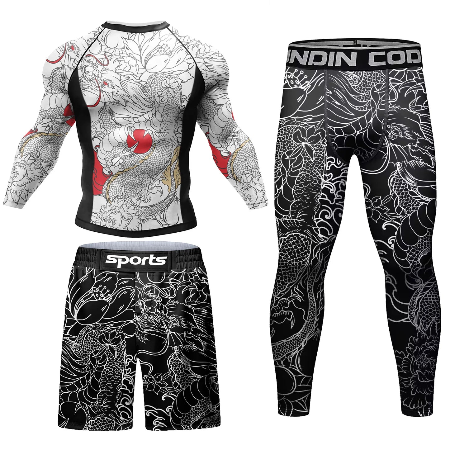 BJJ Rashguard and Compression Set | DRAGON STYLE