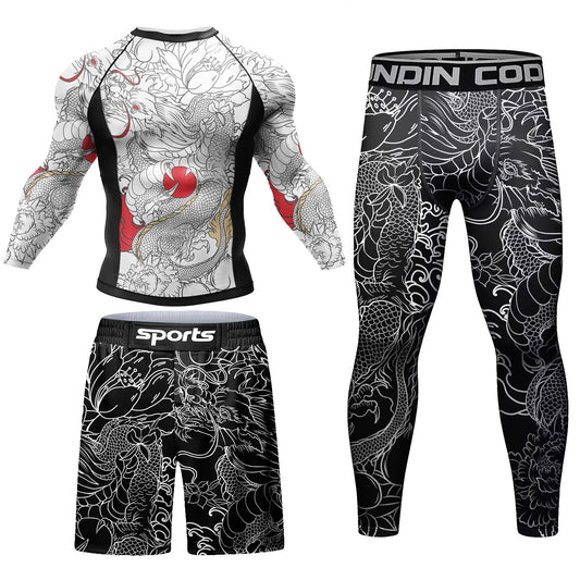 BJJ Rashguard and Compression Set | DRAGON STYLE